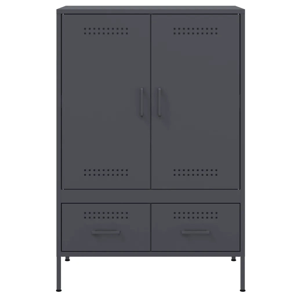 Credenza | Madia | Buffet da pranzo | Armadio da pranzo Antracite 68x39x101,5 cm Acciaio