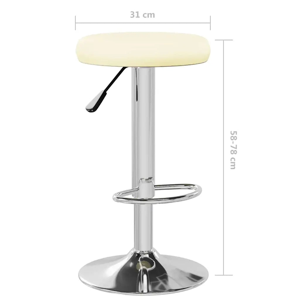 Sgabelli da Bar 2 pz Crema in Similpelle 333101