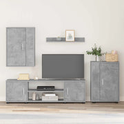 Set mobile TV 4 pcs Grigio cemento Legno multistrato 3397899