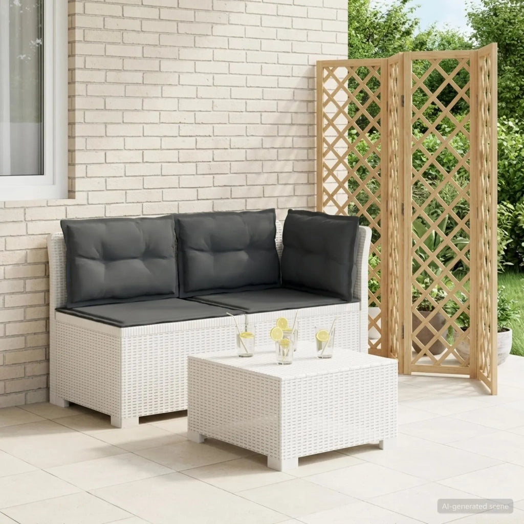 Divano da esterno-Divano da Giardino a 2 Posti con Cuscini Aspetto Rattan PP 308631