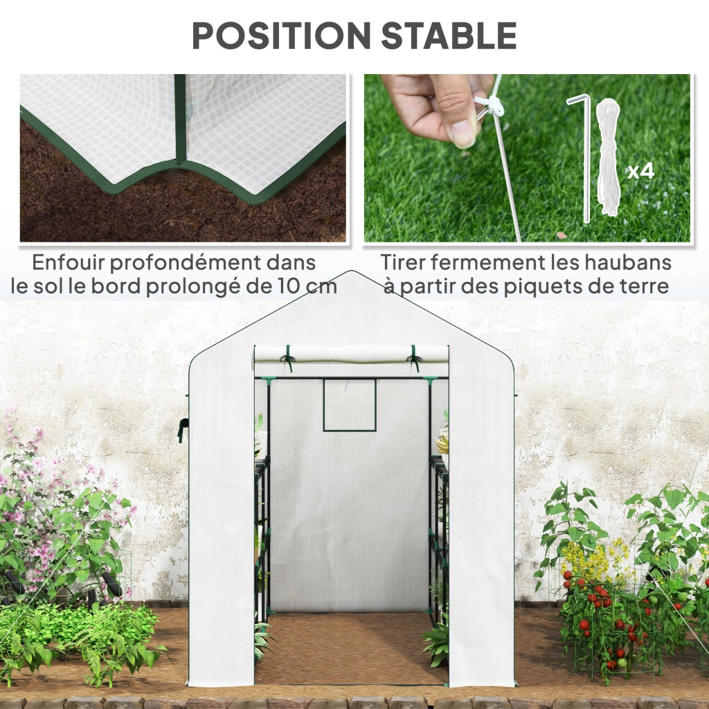 Serra da giardino con ripiani ¨C Minimal ¨C grigio 200x150x200 cm