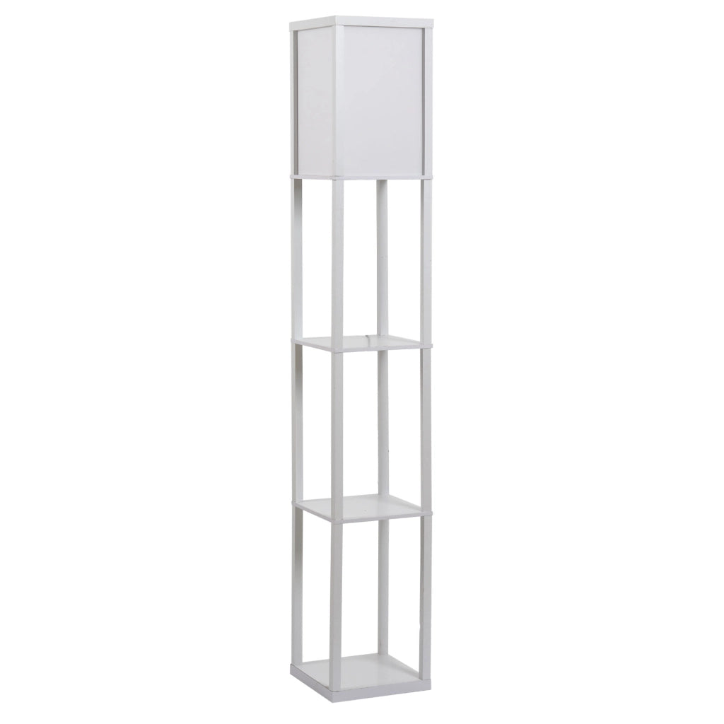 Libreria Lampada da Terra con Scaffale ¨C Minimal ¨C Bianco
