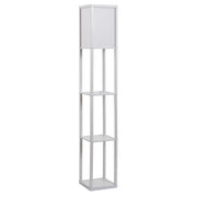 Libreria Lampada da Terra con Scaffale ¨C Minimal ¨C Bianco