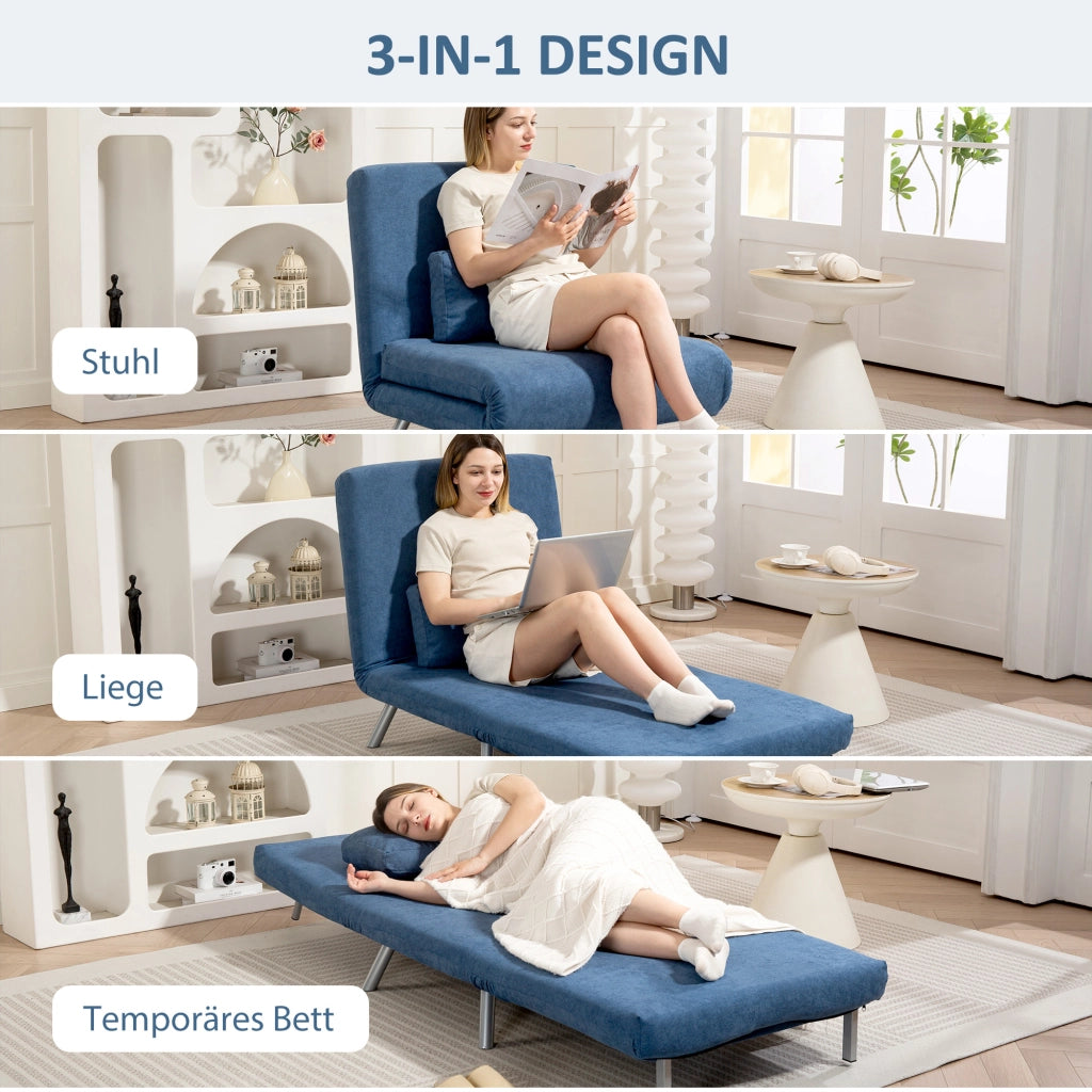 Poltrona letto ¨C Minimal ¨C tessuto blu