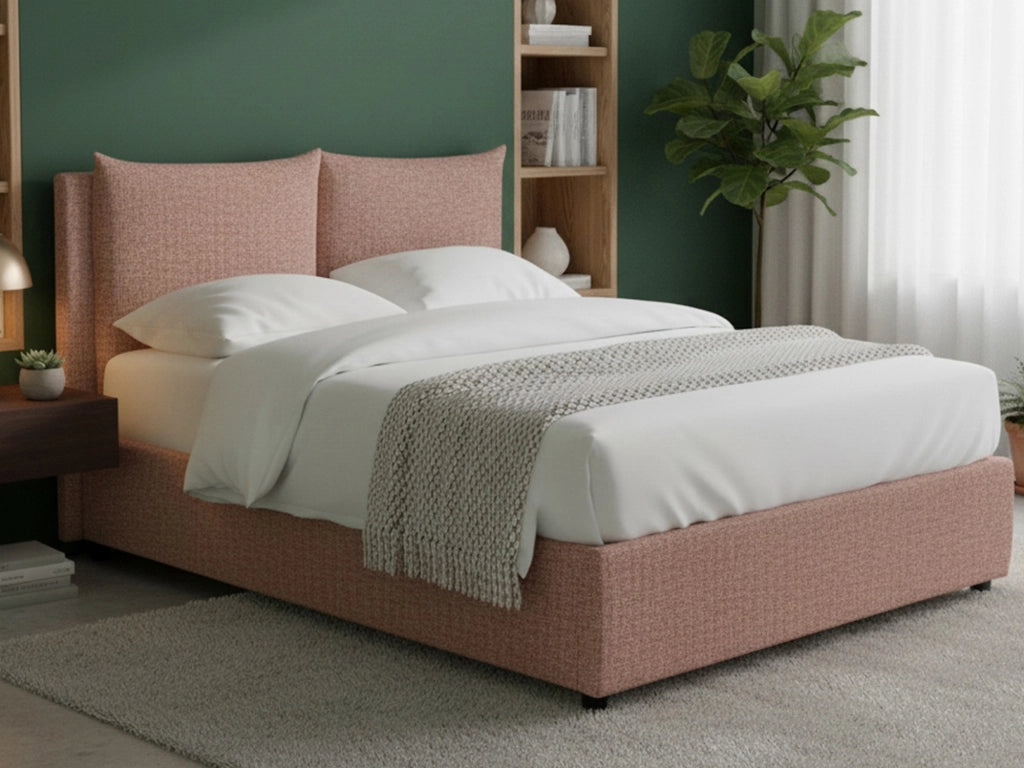 Liskeard, Letto Matrimoniale Sfoderabile Made in Italy, Rosa