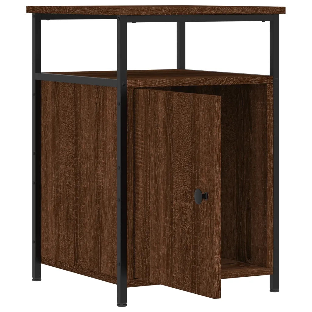 Comodini Rovere Marrone 2 pz-Set di 2 Tavolino da notte 40x42x60 cm Legno Multistrato 234939