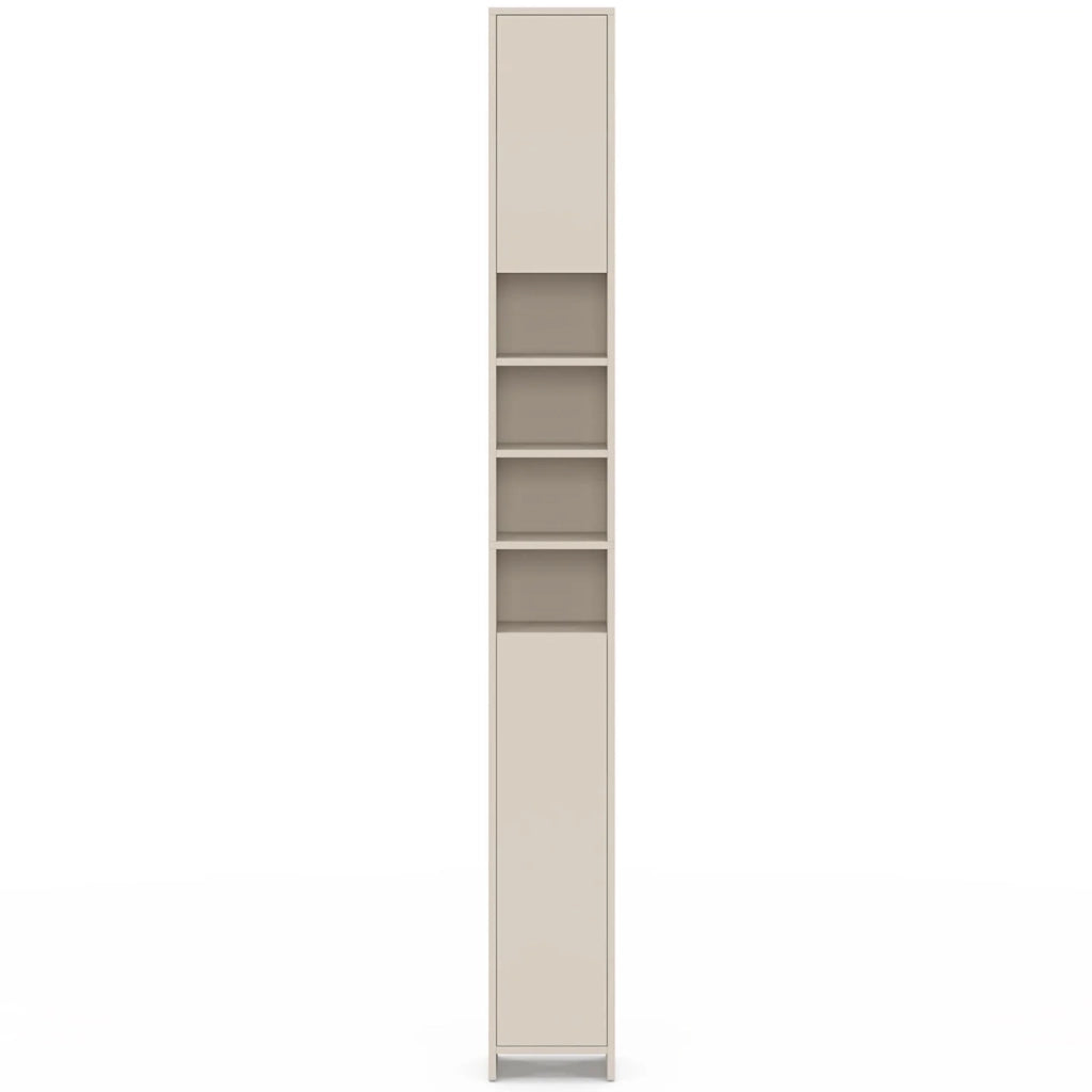 IDMarket - Mobiletto TOMI a 2 ante con 4 nicchie beige