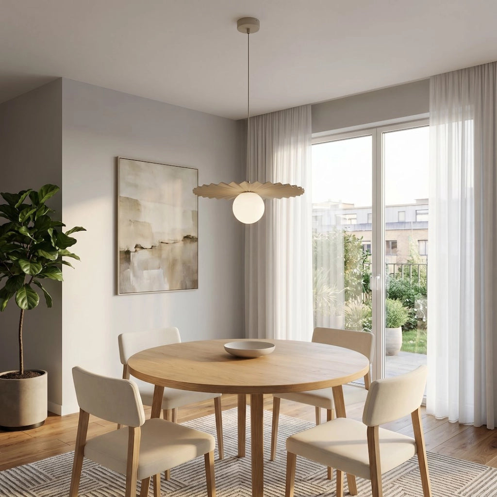 Lampada a sospensione beige a ventaglio UMBRA 1xG9 Emibig