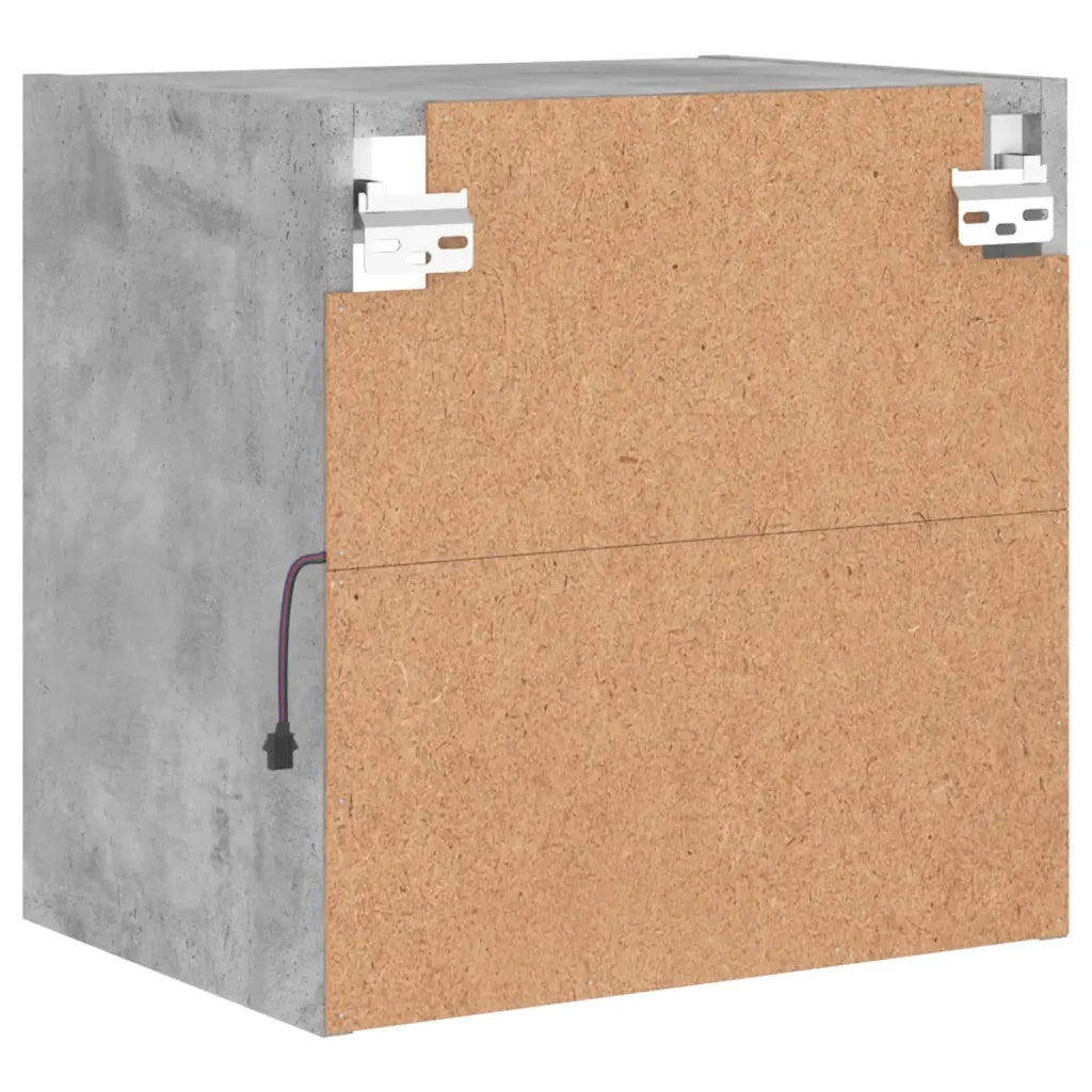 Comodino con Luci LED a Parete Grigio Cemento 837070