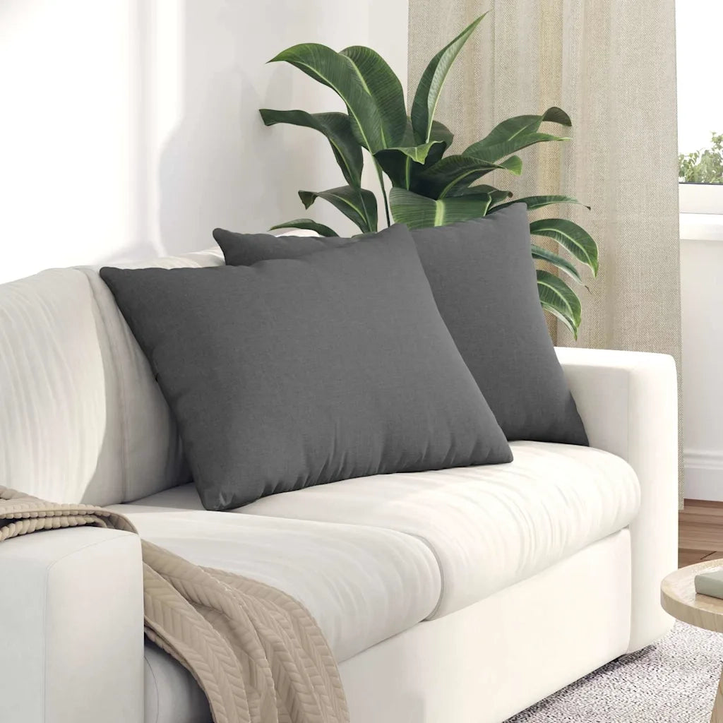 Cuscini da Divano 2 pz-Set di 2 Cuscini per Sofa Grigio scuro 70 x 50 cm Tessuto 191604