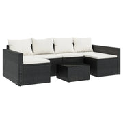Set da Giardino 2 pz | Set Salotto da Giardino con Cuscini Nero in Polyrattan