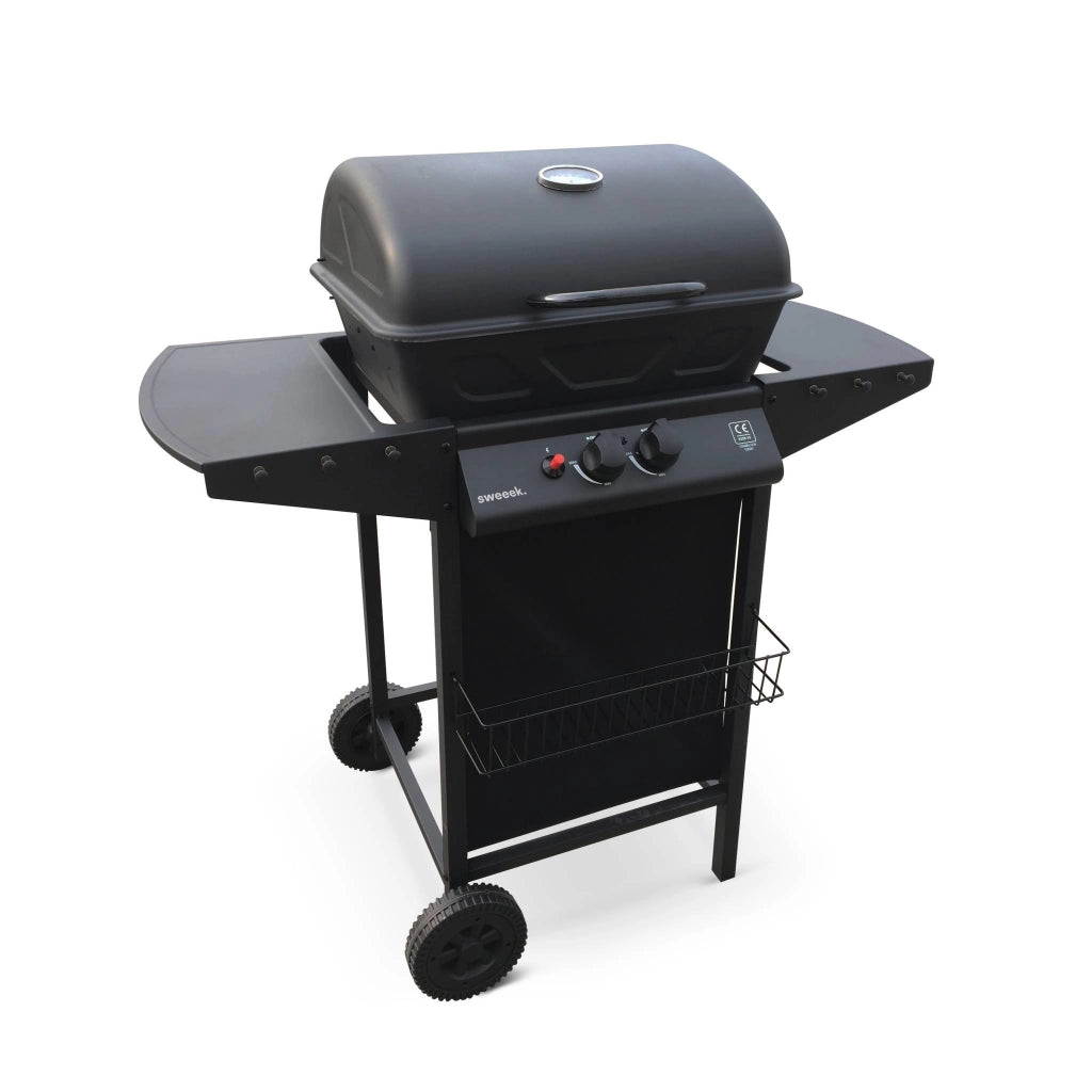 Barbecue a gas a 2 bruciatori, nero