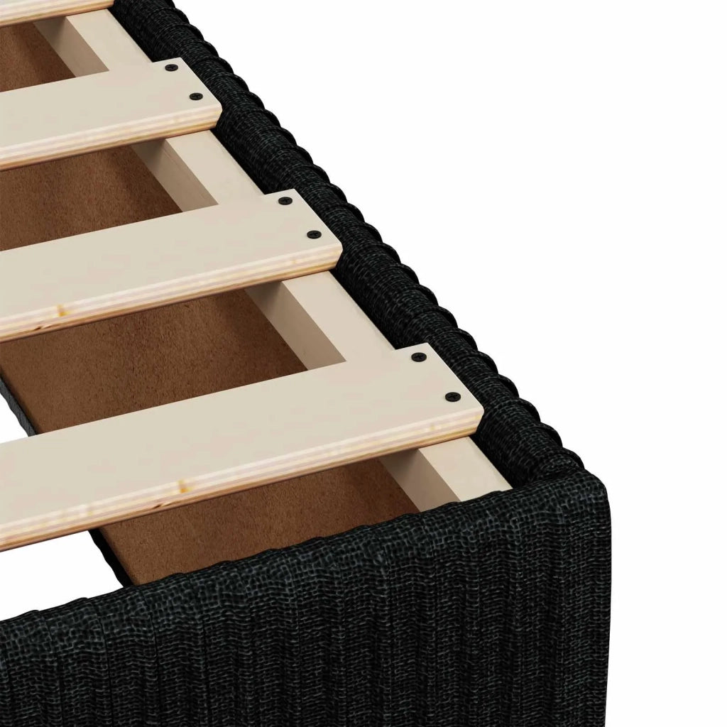 Letto box spring con materasso Nero 100 x 200 cm Tessuto 3451400