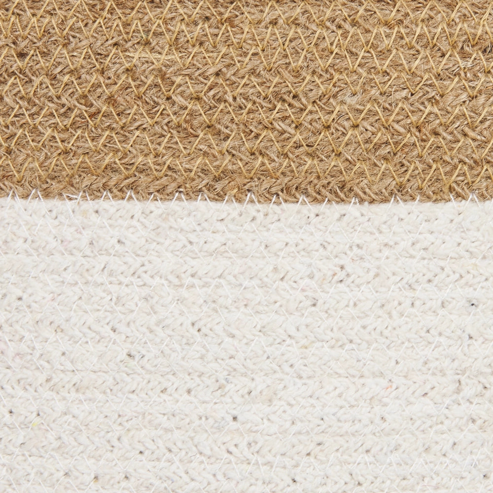 Set di 2 cesti in cotone e iuta di colore bianco e beige stile boho interno esterno