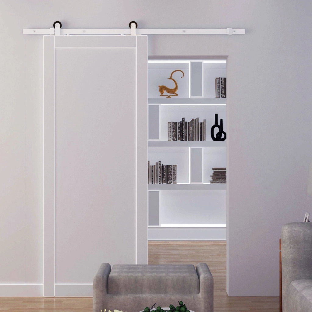 Kit Binario Porta Scorrevole ¨C Xylo ¨C 183cm Bianco con Rotelle
