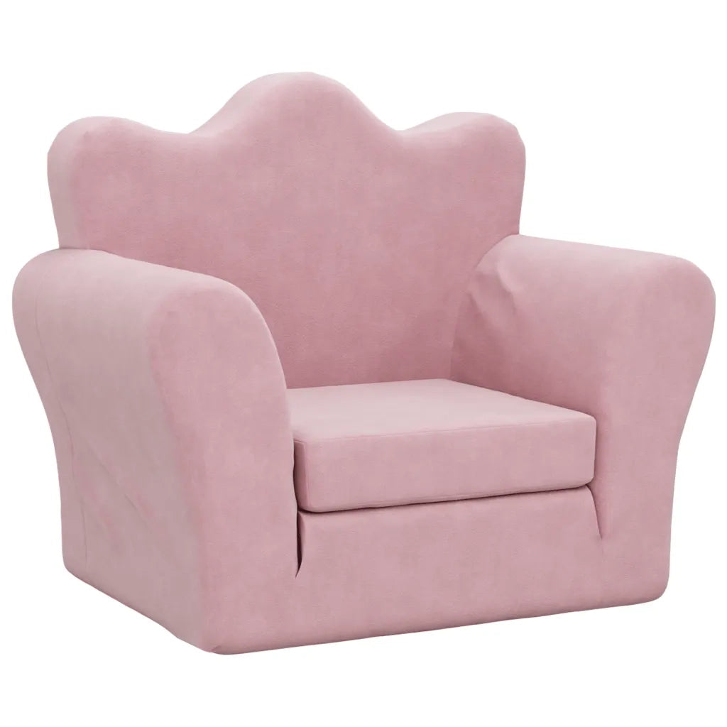 Divano Letto per Bambini Rosa in Morbido Peluche 357057