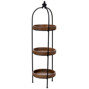 Scaffale in legno e metallo con 3 ripiani 35x35x122h cm