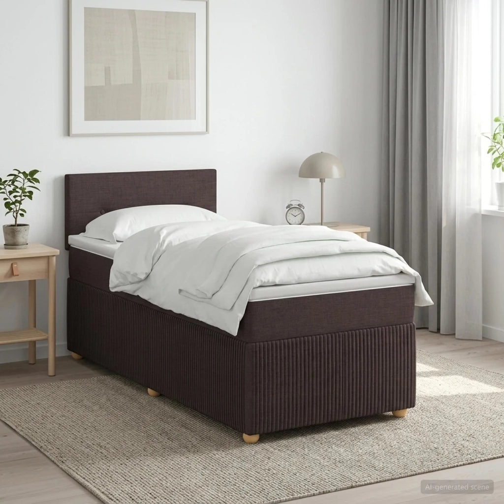 Letto box spring con materasso Marrone Scuro 90 x 200 cm 3451380