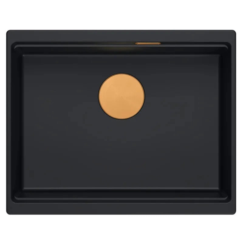 Lavello In Granito Logan 100 Black Tappo oro