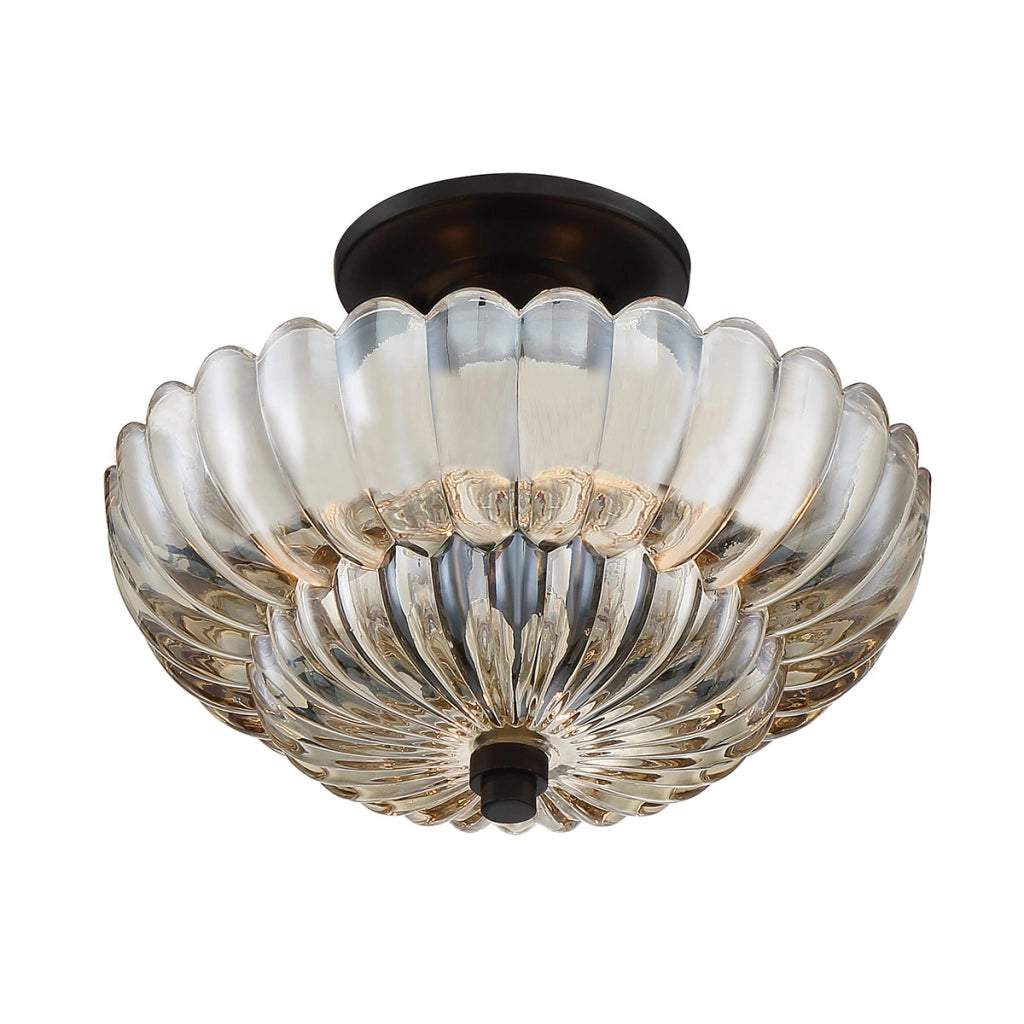 Plafoniera Quoizel Whitecap Ø30 vetro 3xE14 trasparente