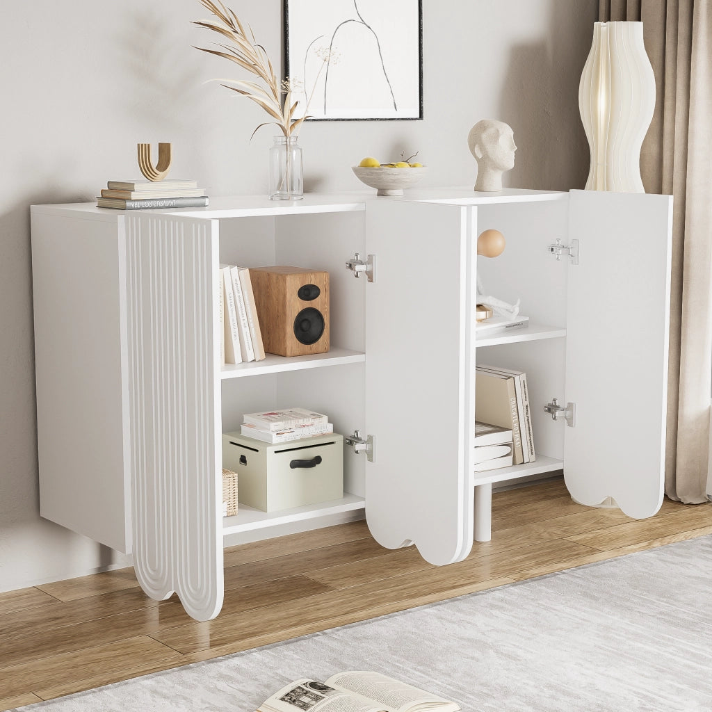 Credenza a goccia - Zephmum- Ante sagomate, cerniere ammortizzate
