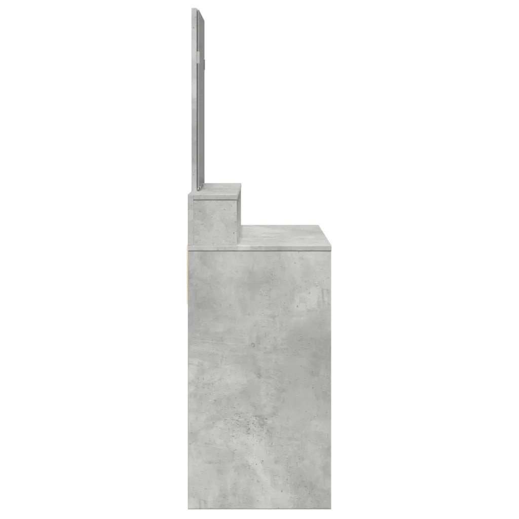 Toeletta | Tavolo da Trucco con Specchio Grigio Cemento 80x41x144,5 cm