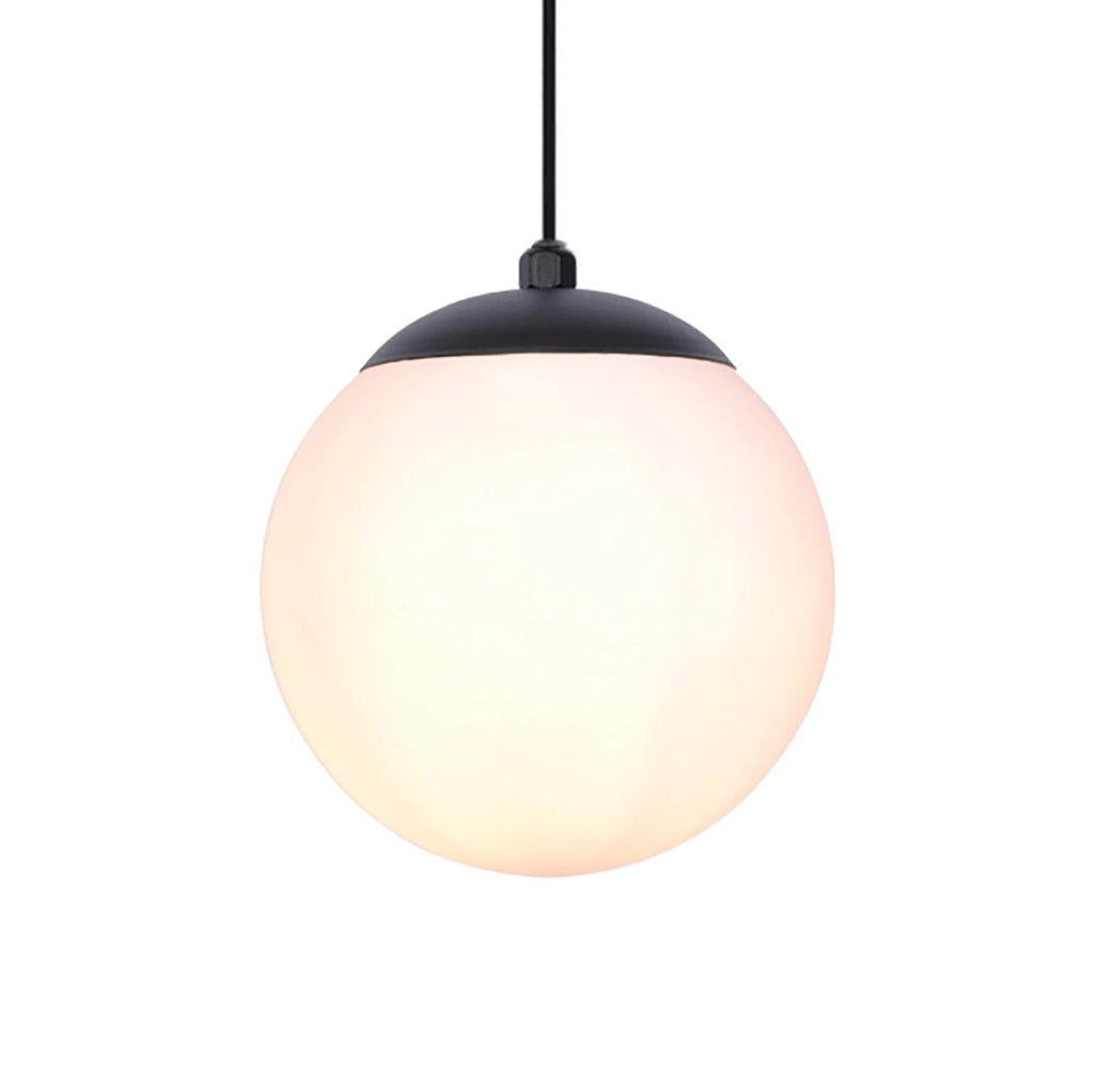 Lampada a sospensione Kaja Savoy nera vetro bianco E14