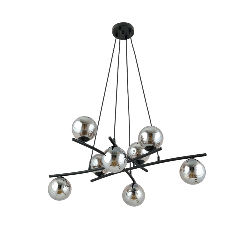 Lampadario sospeso Emibig ESSA 8 luci grafite nero