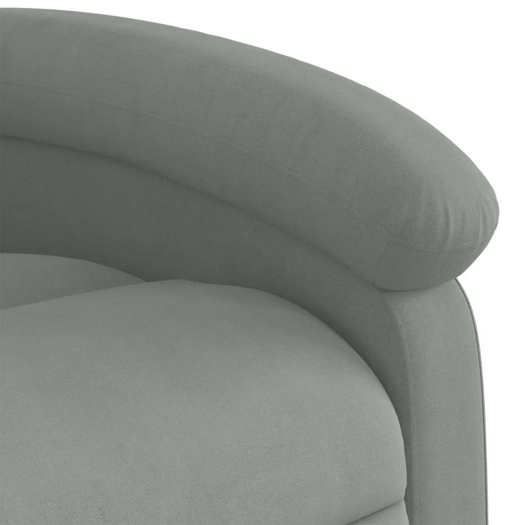 Poltrona | Sedia Relax reclinabile in velluto grigio chiaro