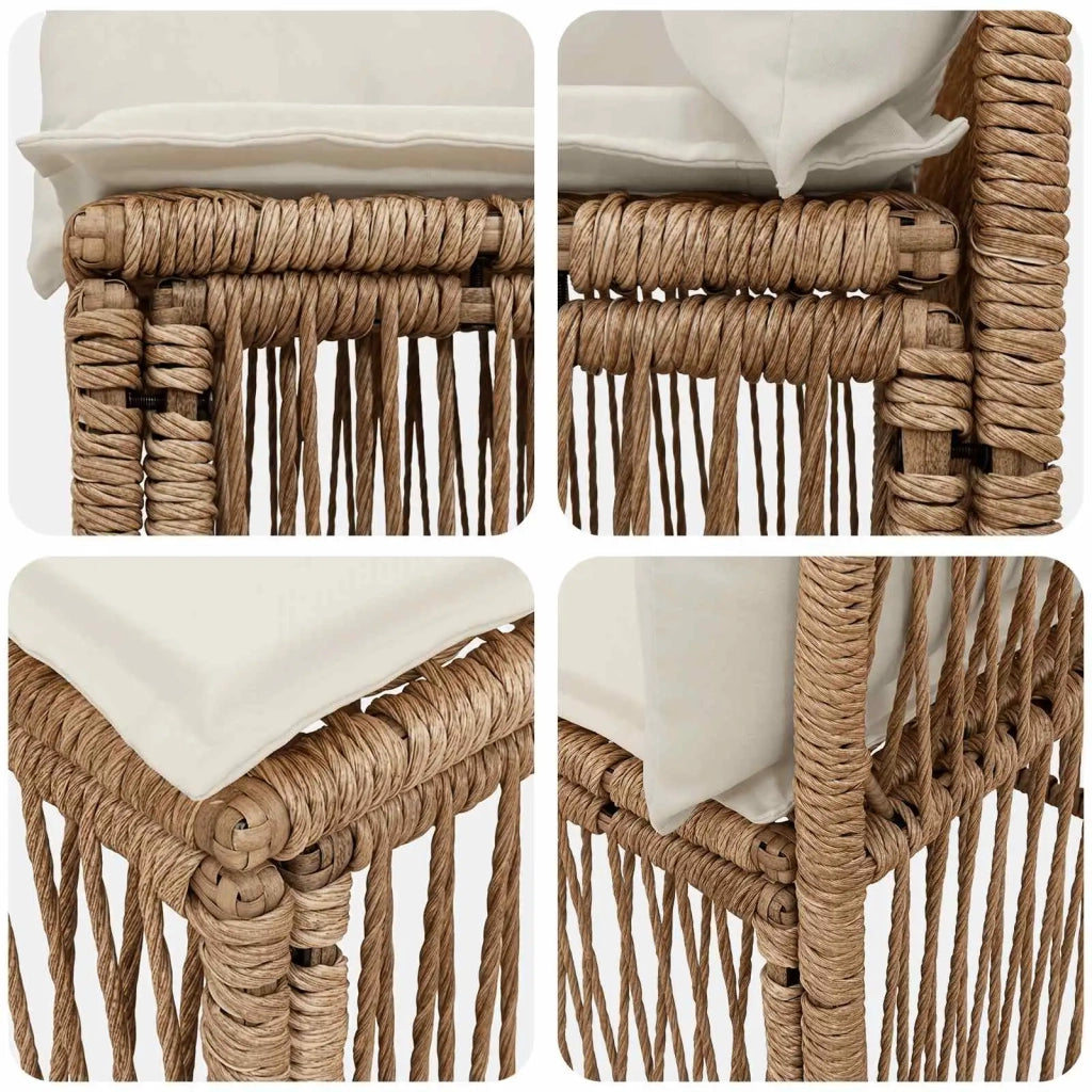 Divano da giardino 2-Numero di posti Beige polyrattan 42026697