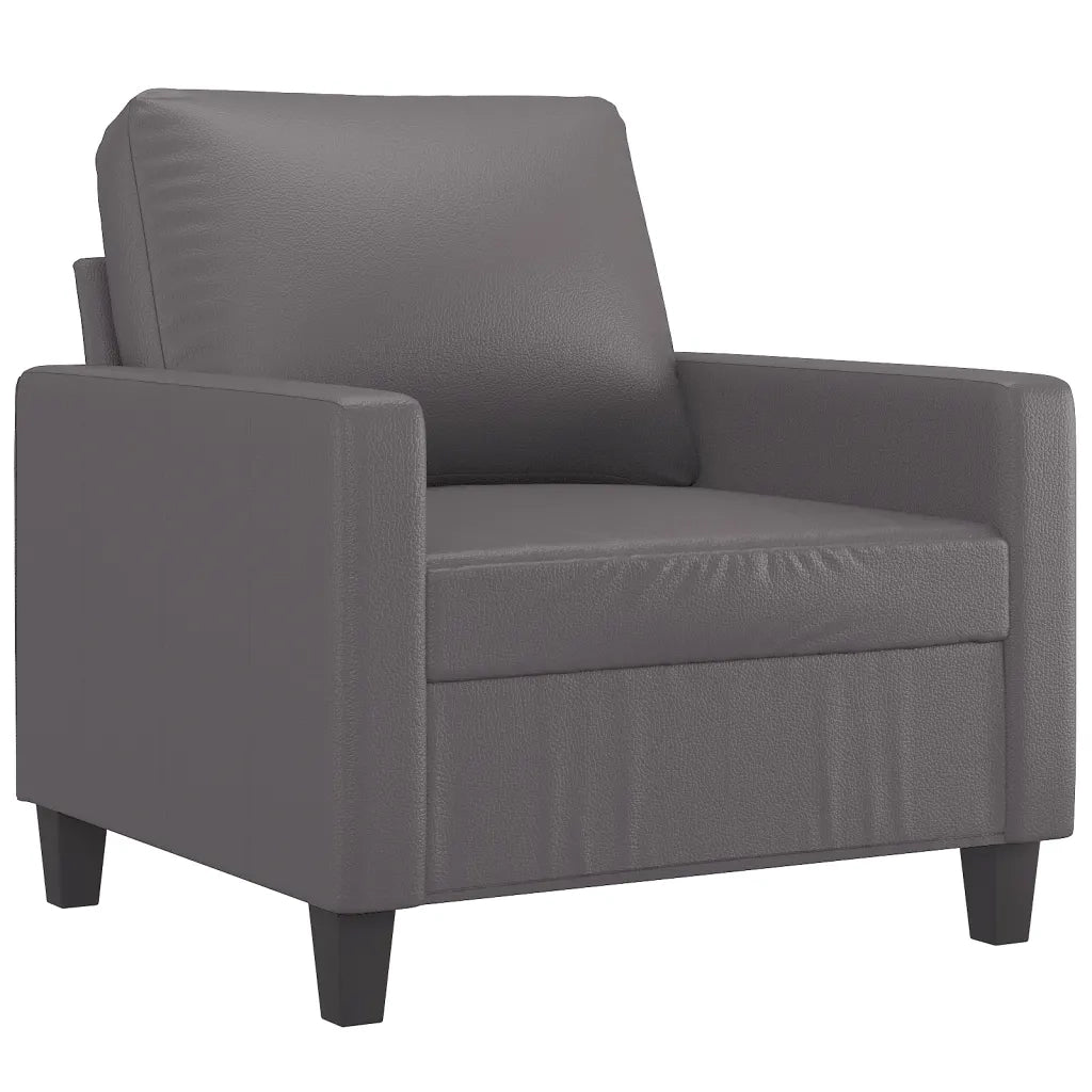 Set di Divani 4 pz con Cuscini Grigio in Similpelle