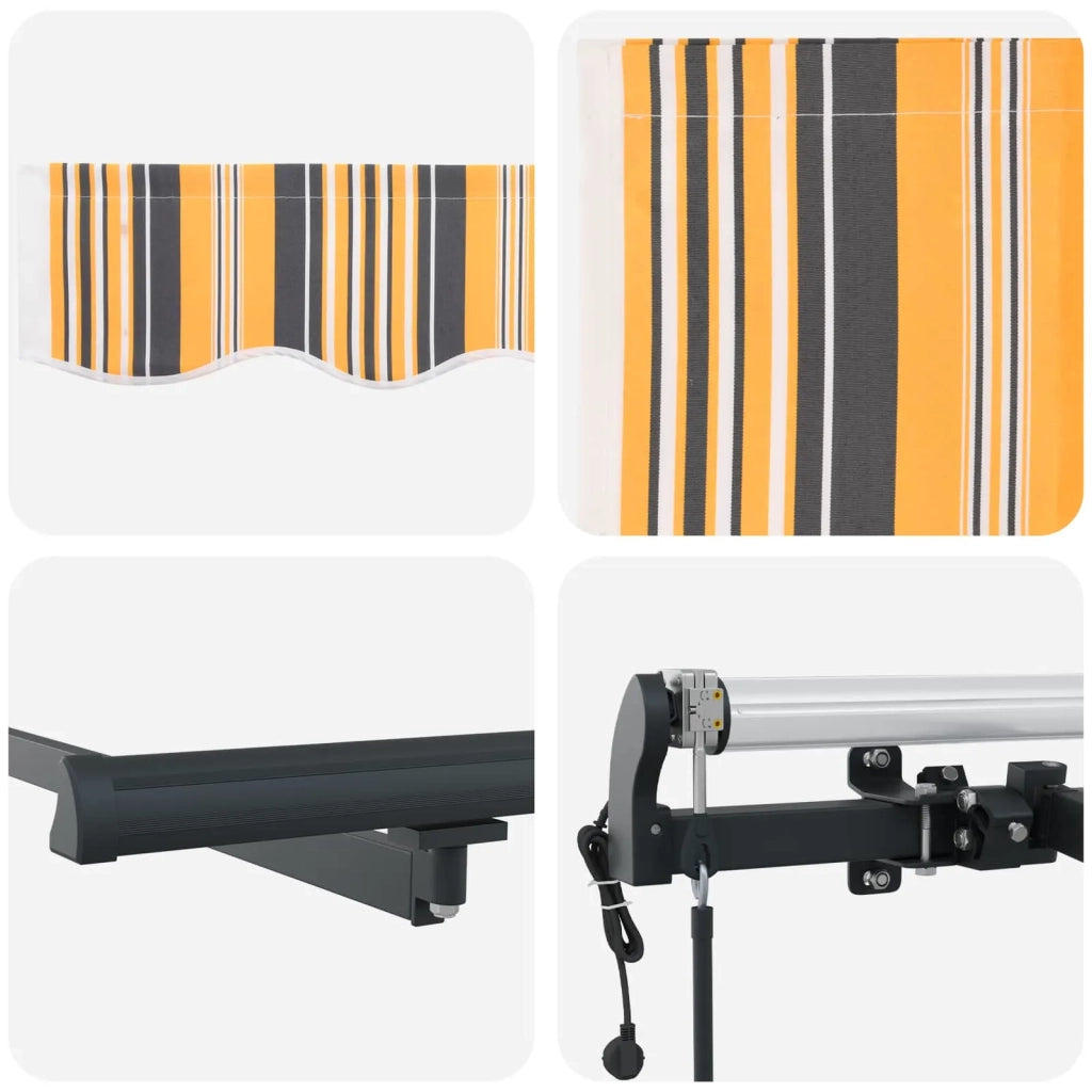Tenda Retrattile Multicolore 600 × 350 cm Tessuto e Alluminio 3331739