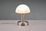 FYNN II LAMPADA CUPOLA IN  ACCIAIO E VETRO SABBIATO BIANCO SPAZZOLATO 1 LUCE ATTACCO E14 H.21CM