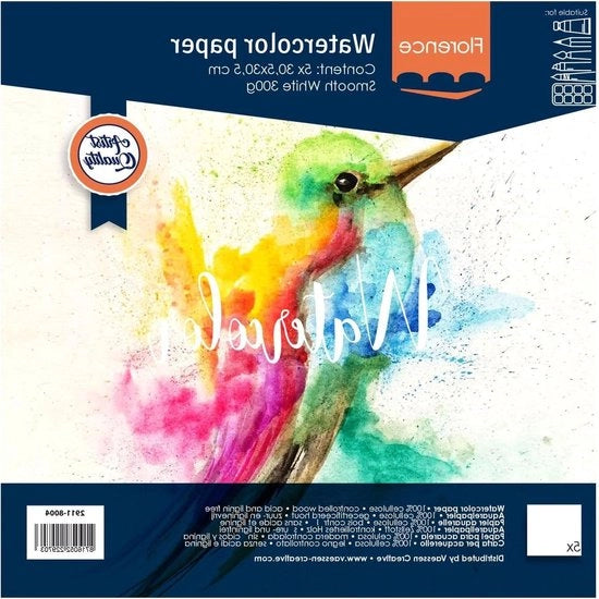 Pannelli Aquarello 305 x 305 cm Bianchi da 300 g/m² 5 pezzi