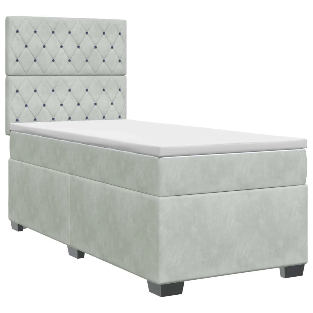 Letto box spring con materasso Grigio Chiaro 100 x 200 cm 3453578