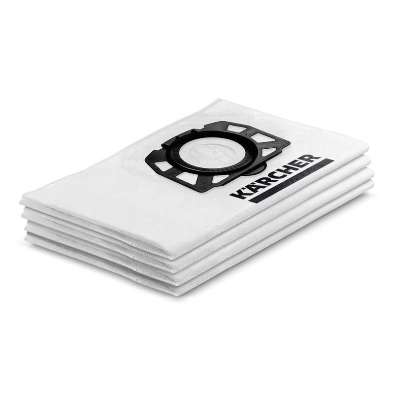 Kärcher 2.863-314.0 KFI 357 Sacchetti Filtro in Vello 4 Pezzi 3 Strati per Aspiratori WD 2 WD 3 colore Bianco