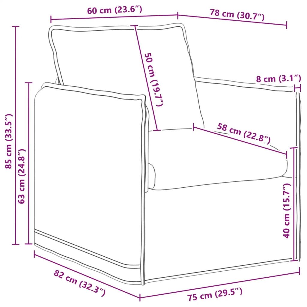 Divano Blu 75 x 82 x 85 cm Tessuto 42024510