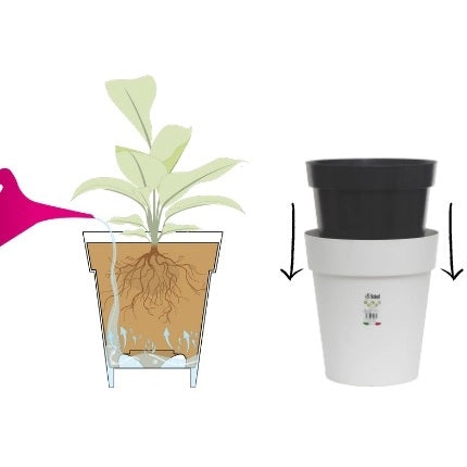 VASO HIGH POT D.32XH35,2CM ANTRACITE.