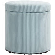 Pouf contenitore rotondo ¨C Xylo ¨C Velluto blu chiaro ?40x41cm