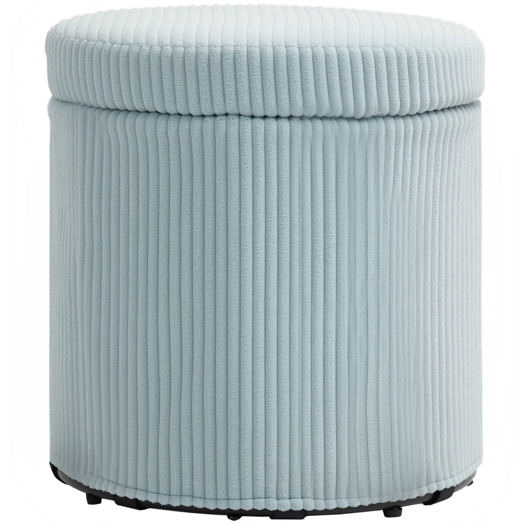 Pouf contenitore rotondo ¨C Xylo ¨C Velluto blu chiaro ?40x41cm