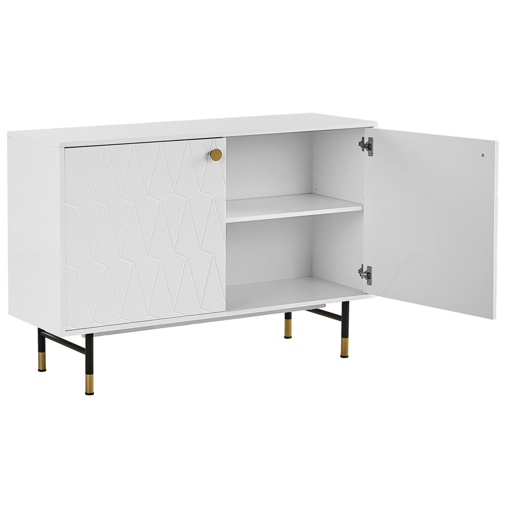 Credenza Bianca 2 Ante Mobiletto Portaoggetti Moderno E Minimalista