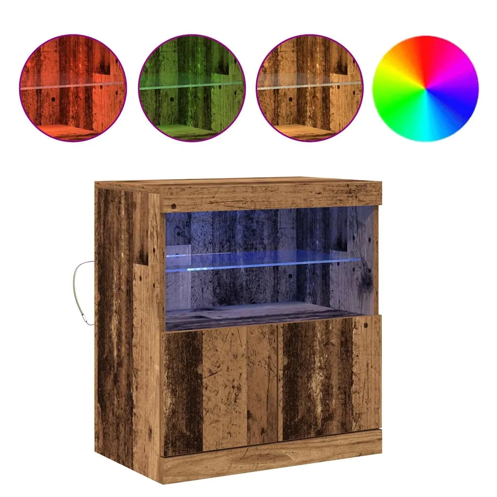 Madia LED Marrone 60,5 x 37 x 67 cm Legno multistrato 863027
