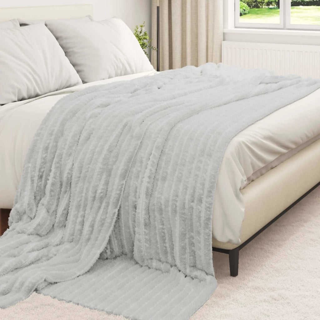 Coperta Grigio 270 x 240 cm Panno 42016836