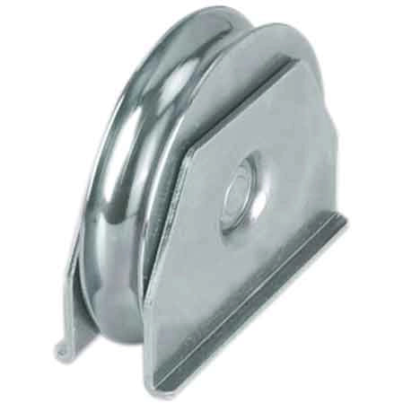 RUOTA CON SUPPORTO LATERALE PER CANCELLI GOLA TONDA 80 mm