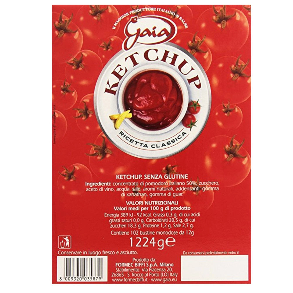 Gaia ketchup multipack 3 confezioni 306 bustine da 12 grammi