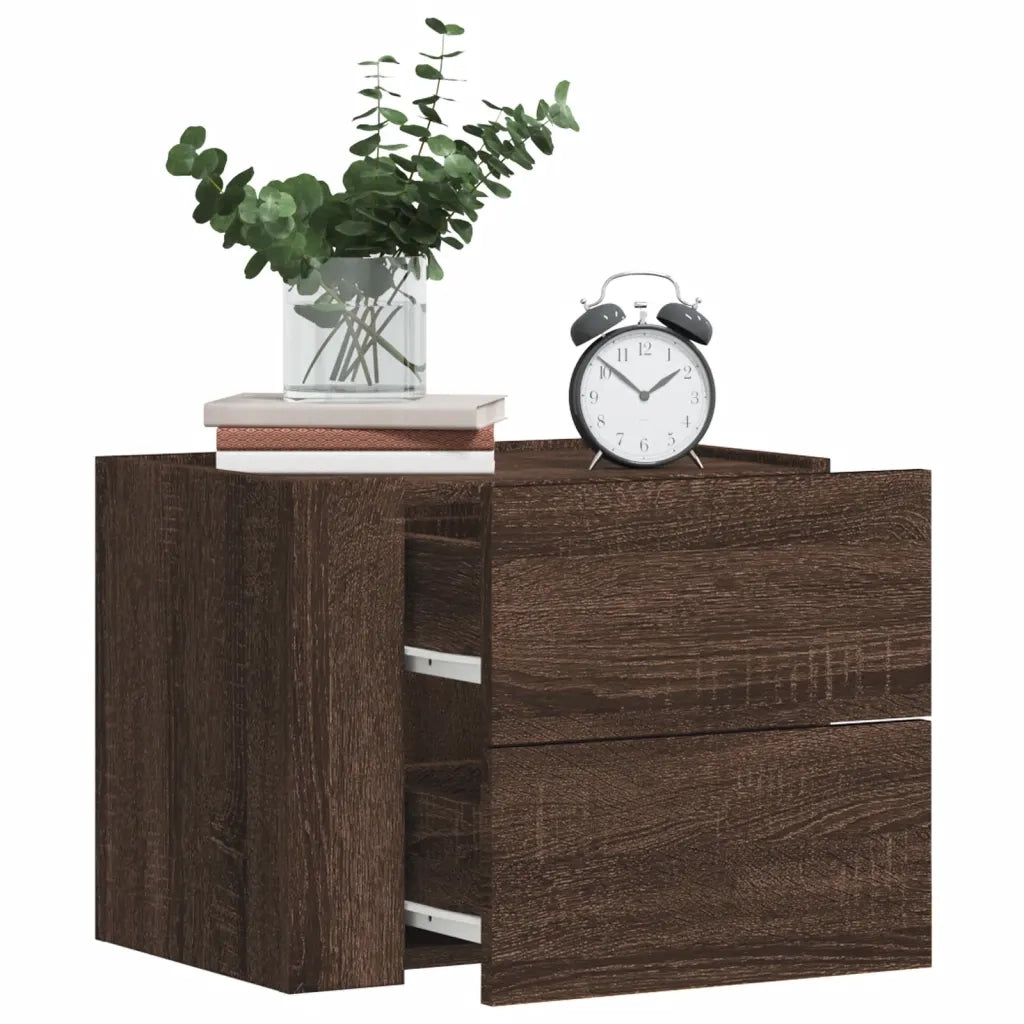 Comodino a Muro Rovere Marrone 45x30x35 cm 848337