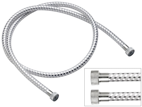 Flessibile ''biflex'' per doccia in pvc doppia ghiera cromo-bianco 200 cm