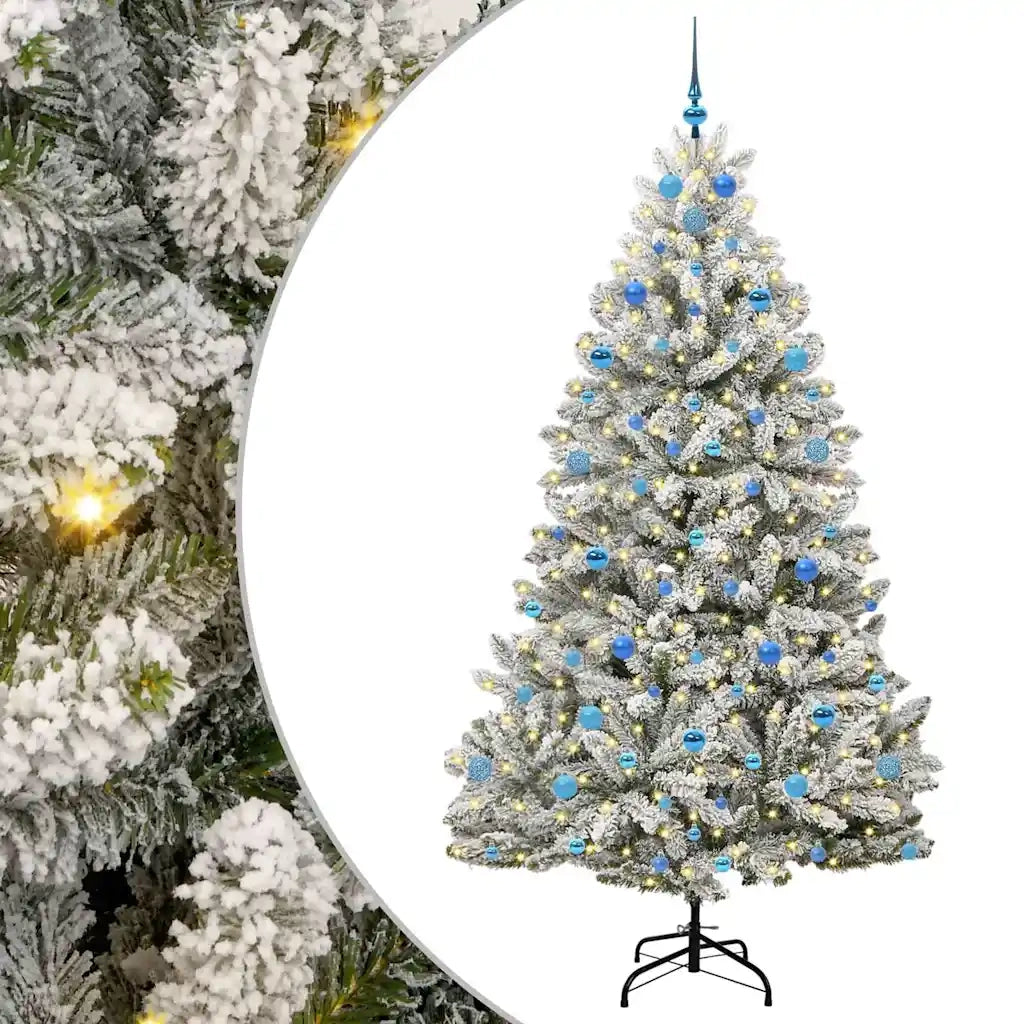 Albero di Natale artificiale con 300 LED Verde e Bianco 210 cm 3395764
