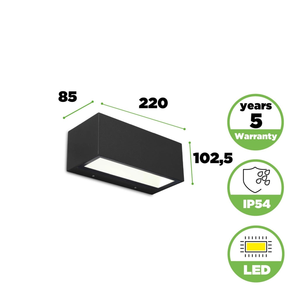 Applique esterno LED 20W Gemini nero Lutec 5189112012