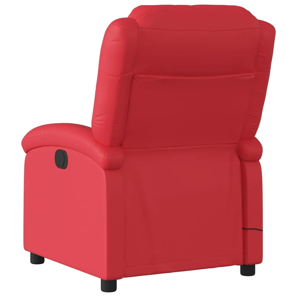 Poltrona Massaggiante | Sedia Relax Reclinabile Rossa in Similpelle
